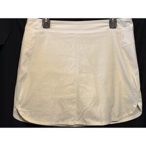 Adidas White Tennis Skirt With Built-In Shorts Size 6 Polyester & Spandex Active